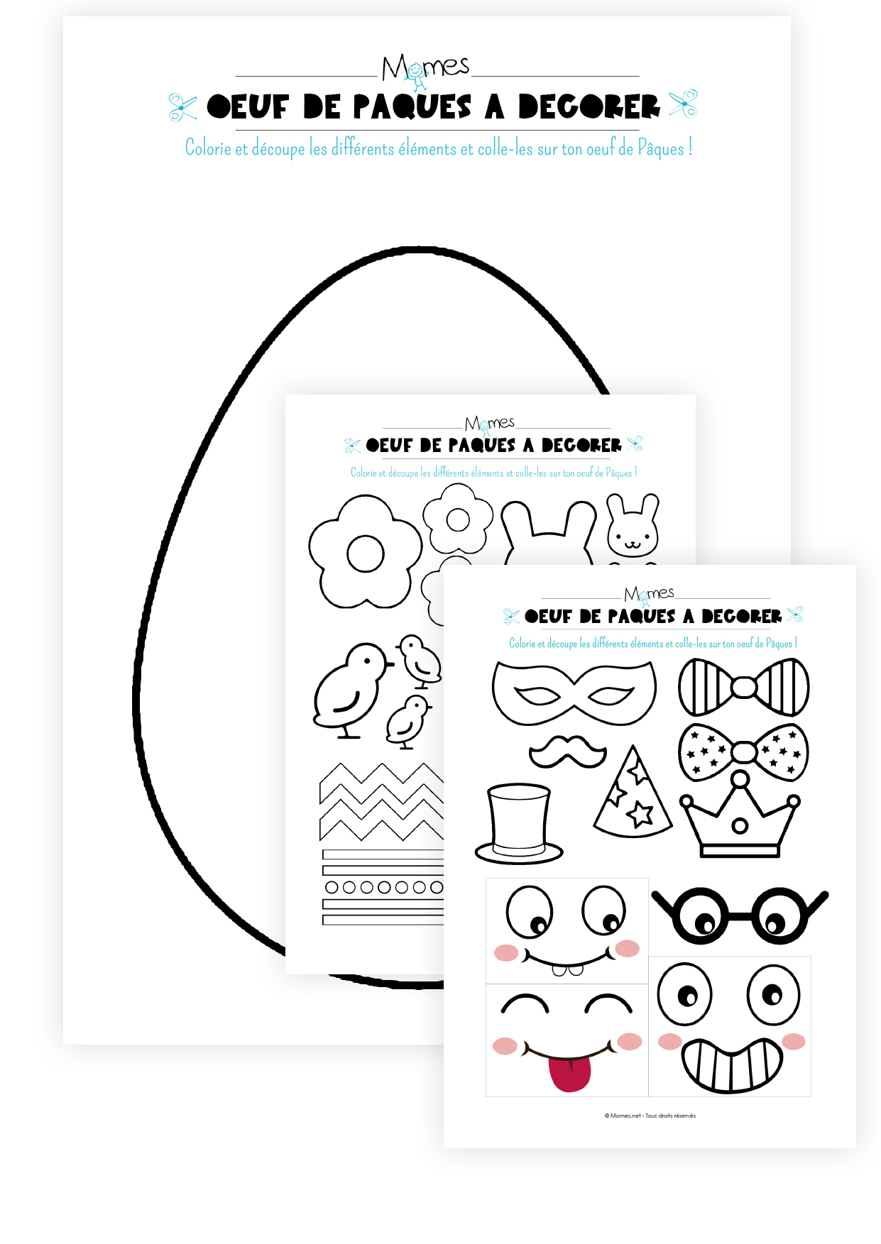 Kit De Décoration Oeuf De Pâques À Imprimer - Momes concernant Découpage Collage Maternelle À Imprimer