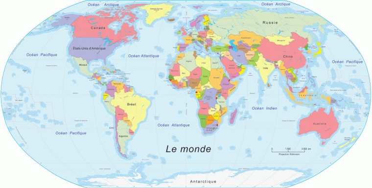 La Carte Du Monde Vue Depuis Différents Pays – Les Aventures avec Carte De France Pour Les Enfants