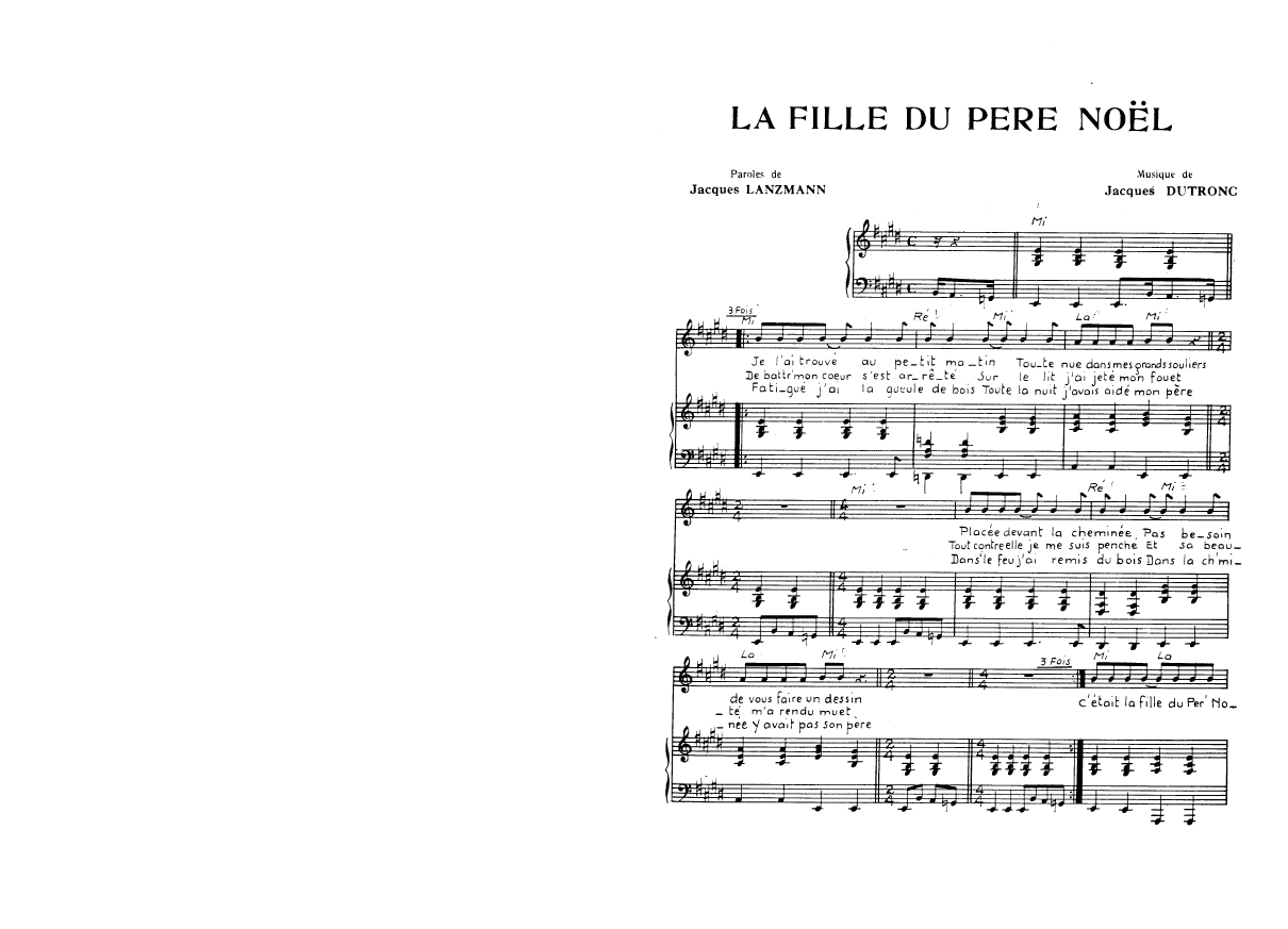 La Fille Du Père Noël (Partition - Sheet Music) - The Strombolis concernant Musique Du Père Noël