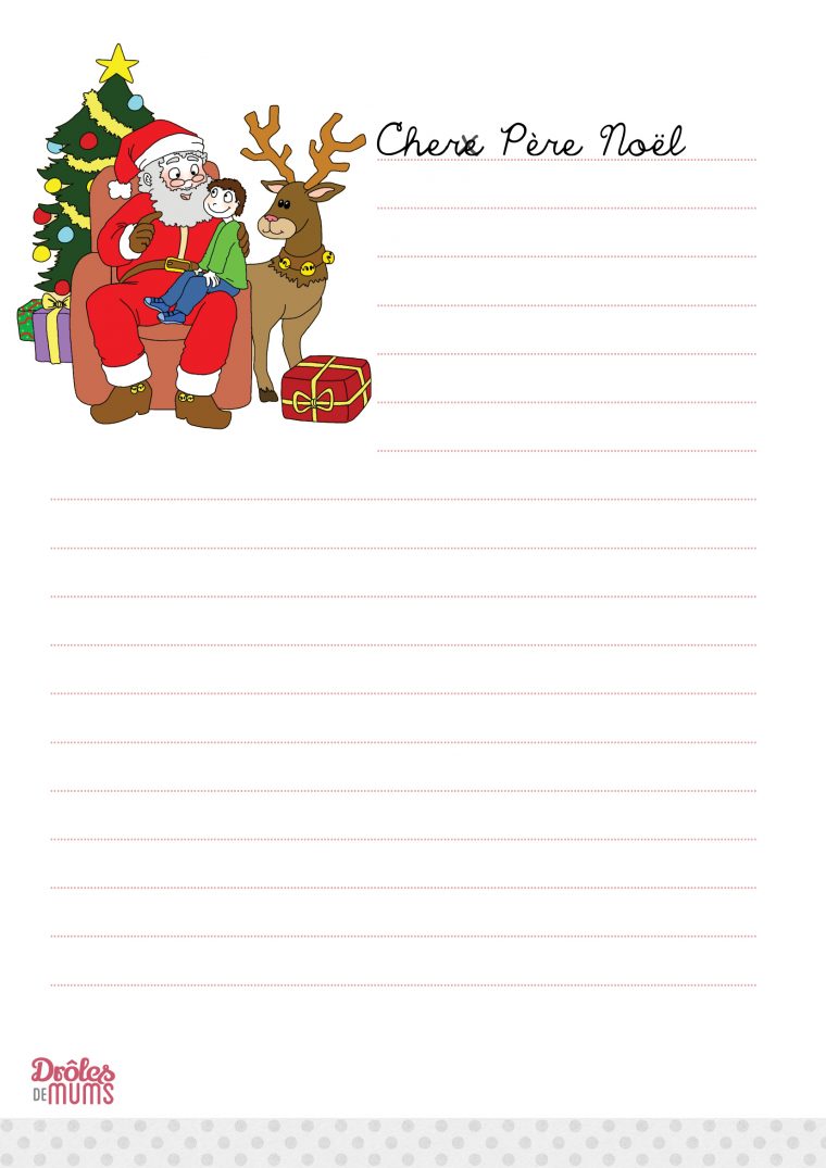 La Lettre Au Père Noël À Imprimer Version Fille – Drôles De Mums intérieur Liste Pere Noel Imprimer