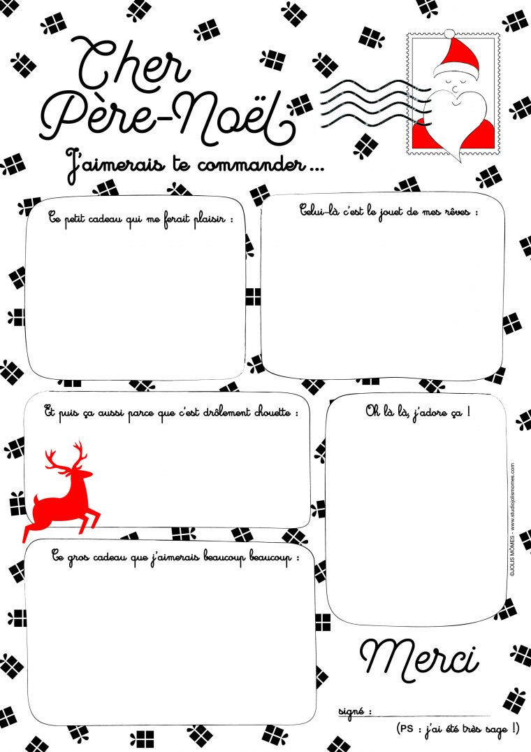 La Lettre Au Père-Noël (Free-Printable) | Lettre Pere Noel serapportantà Liste Pere Noel Imprimer