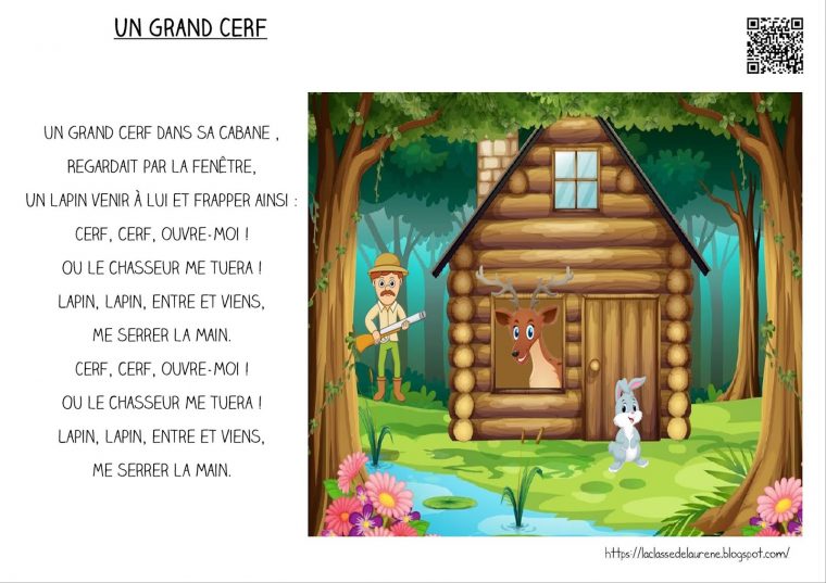 La Maternelle De Laurène: Paroles – Un Grand Cerf encequiconcerne Chanson Du Cerf Et Du Lapin