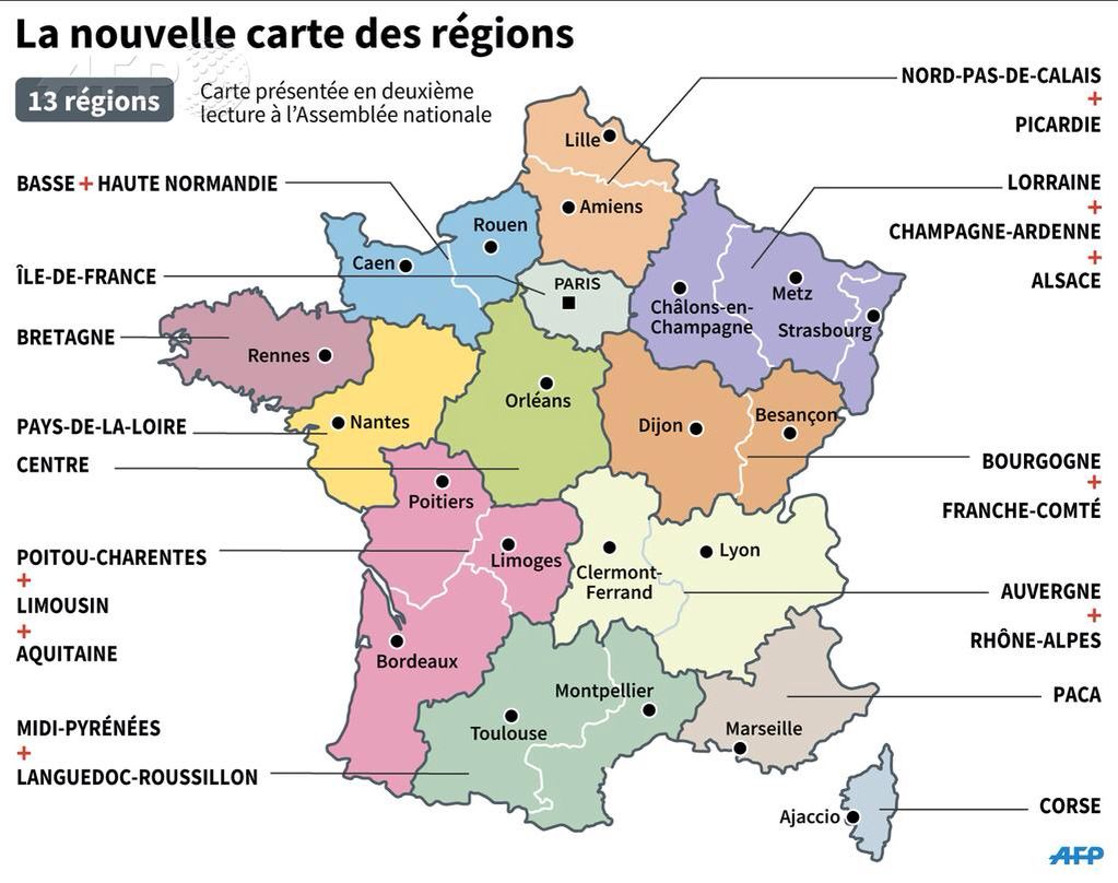 La Nouvelle Carte Des 13 Régions | Mapa De Francia, Aprender concernant Carte De France Nouvelles Régions