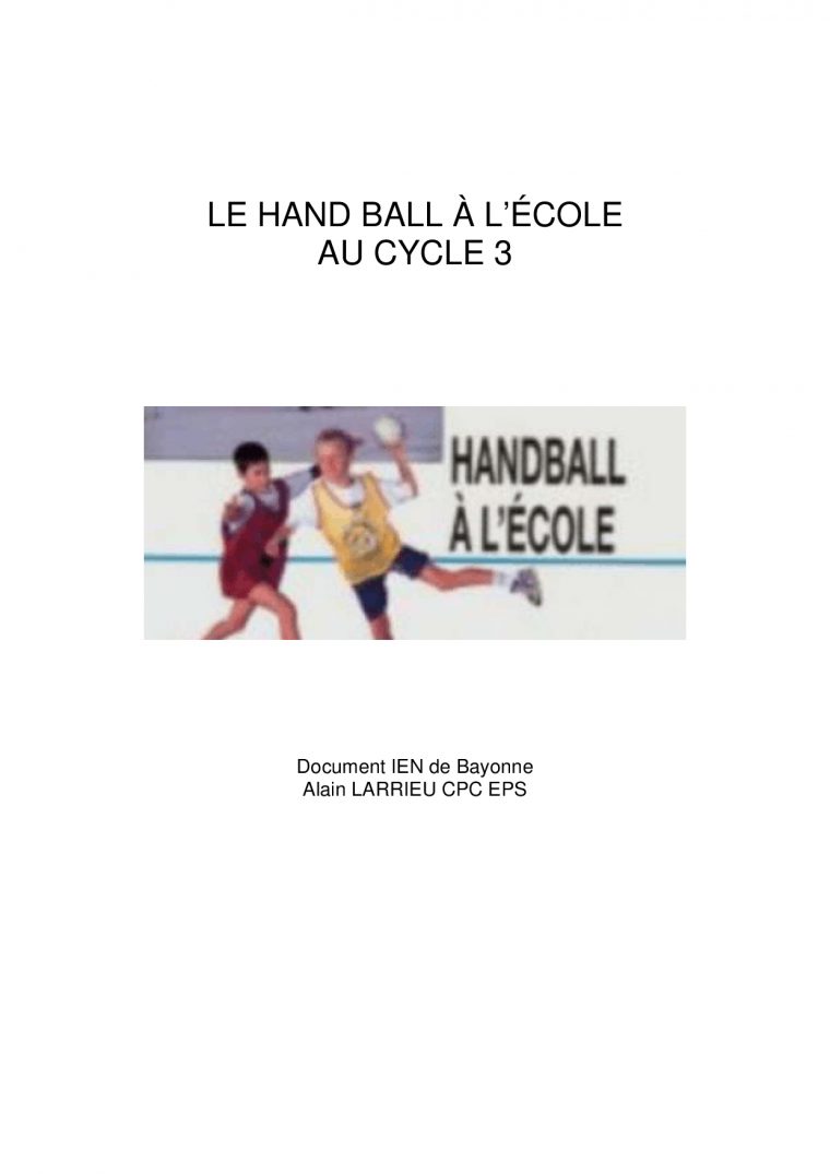 Le Hand Ball À L'école Au Cycle 3 – Docsity pour Jeux Collectifs Cycle 3 Sans Ballon