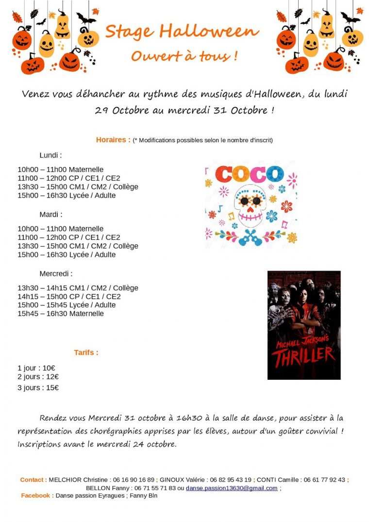 Le Journal D'eyragues: Danse Passion : Stage Halloween! encequiconcerne Halloween Ce2