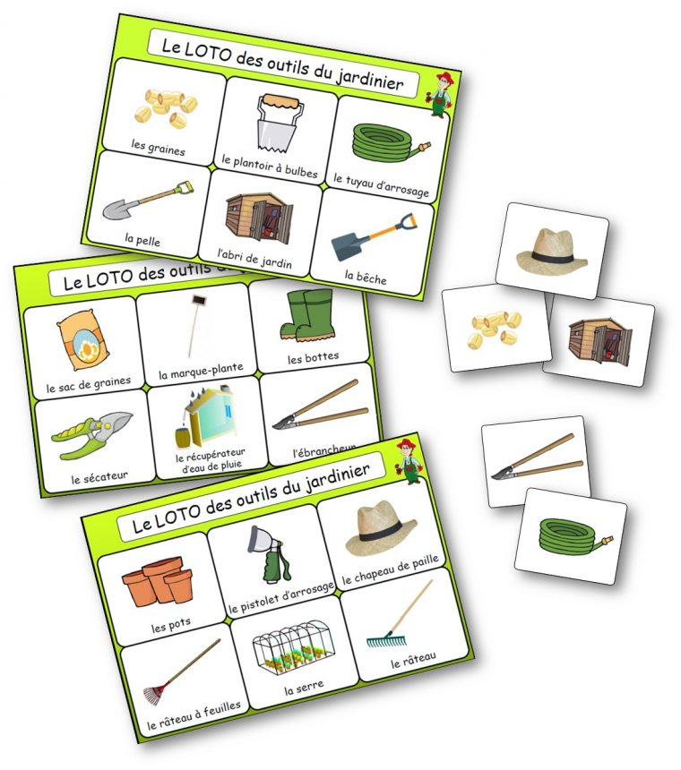 Le Loto Des Outils Du Jardinier – Jeu De Bingo Du Jardinage à Jeux De Maternelle À Imprimer