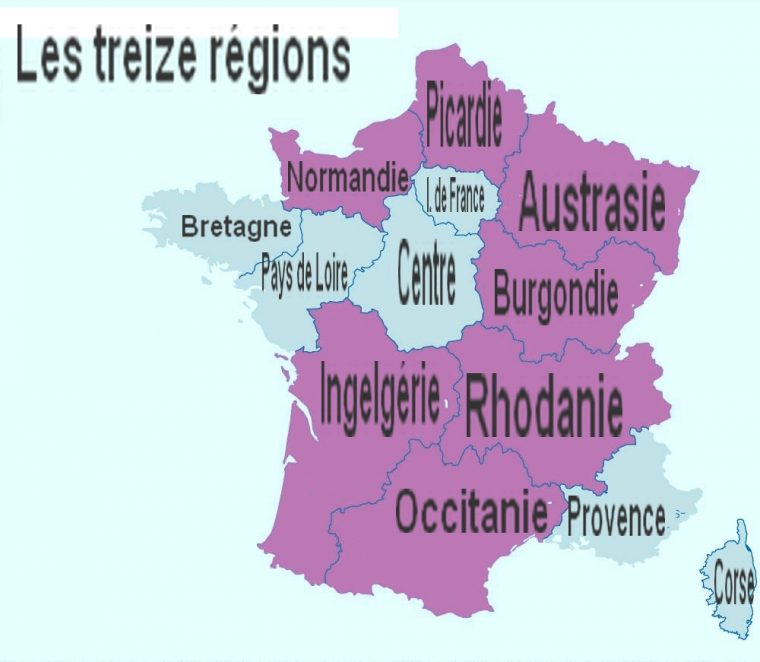 Le Nom Des Treize Régions Futures | Audresselles.at dedans Nouvelle Carte Des Régions De France