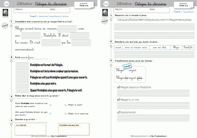Lecture / Littérature Cp Et Ce1 – Pélagie La Sorcière avec Pelagie La Sorciere