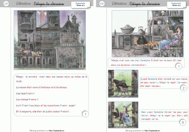 Lecture / Littérature Cp Et Ce1 – Pélagie La Sorcière concernant Pelagie La Sorciere