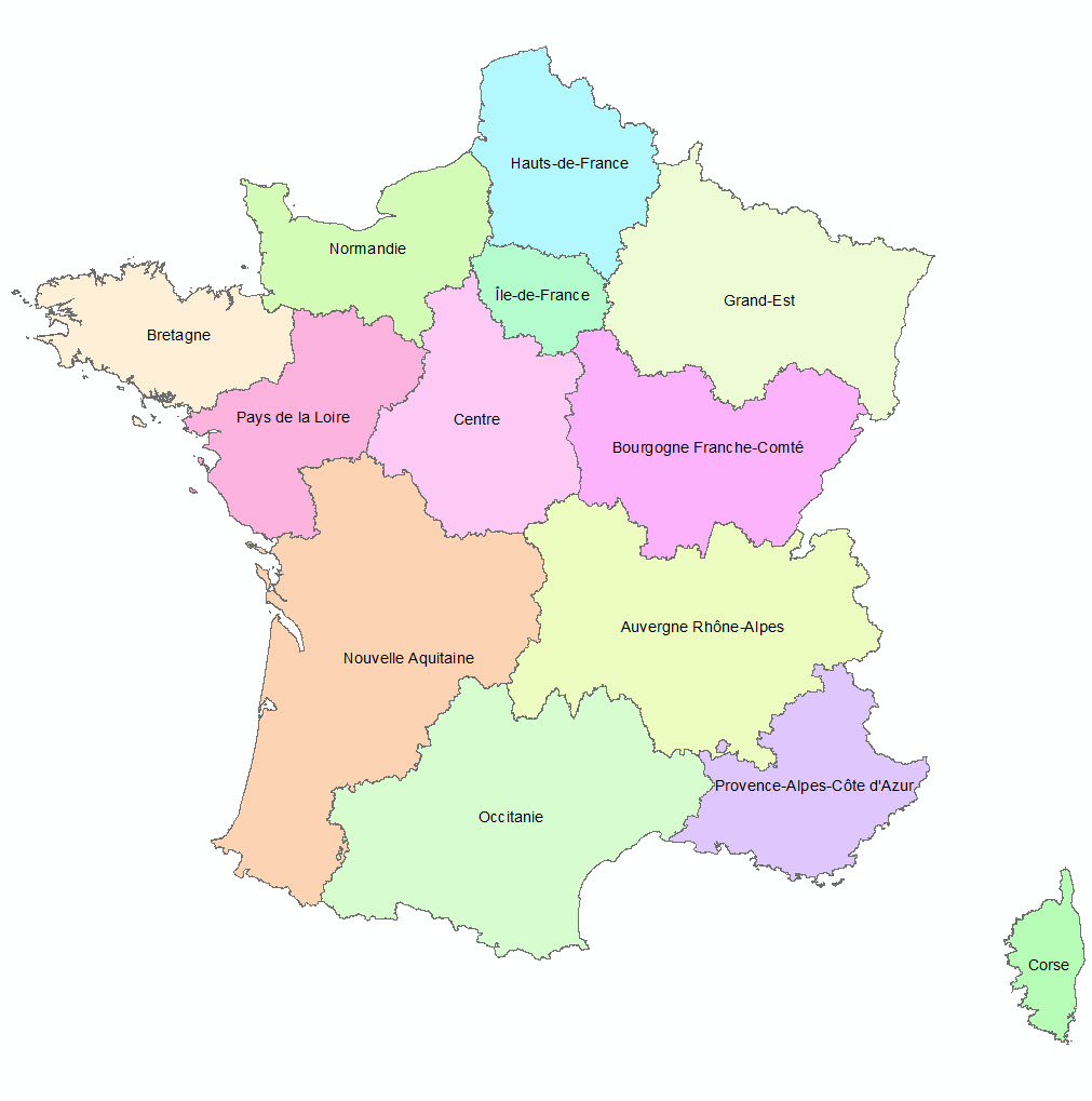 Les 13 Nouvelles Régions Françaises - Paloo Blog destiné Nouvelle Carte Des Régions De France