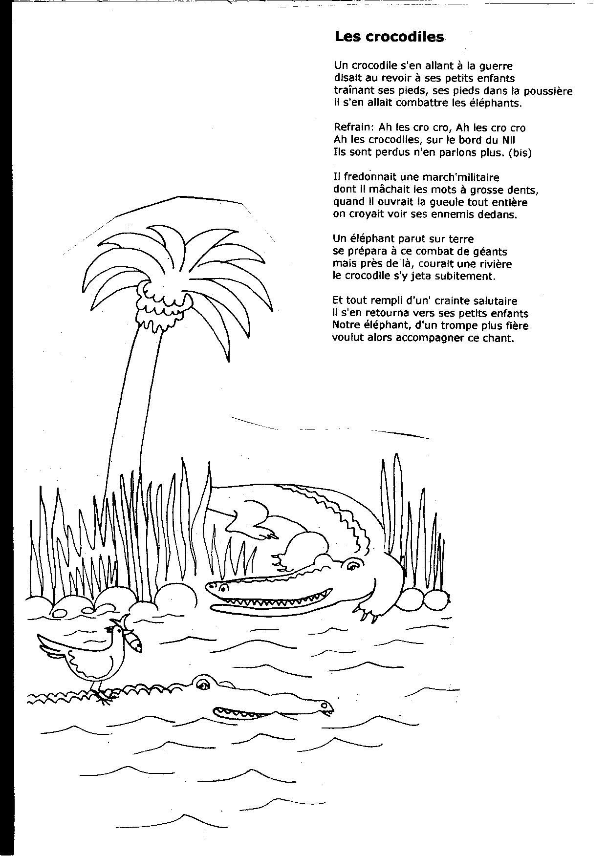 Les Crocodiles | Comptines, Comptine Maternelle, Chansons dedans Ah Les Cro