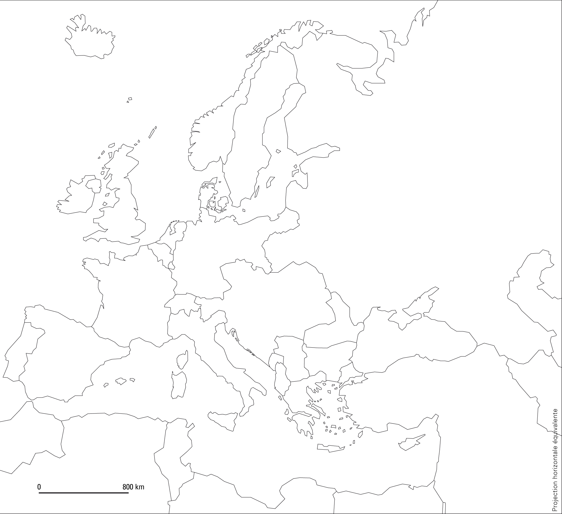 Les Frontieres De L'europe intérieur Union Européenne Carte Vierge