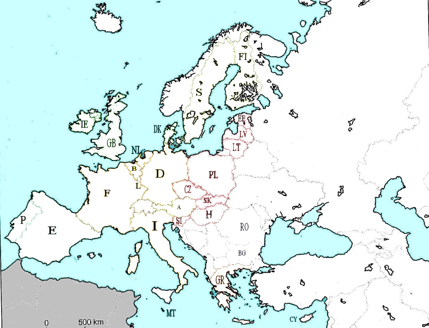 Les Pays De L'union Européenne - Ecole Jules Michelet - Niort concernant Union Européenne Carte Vierge