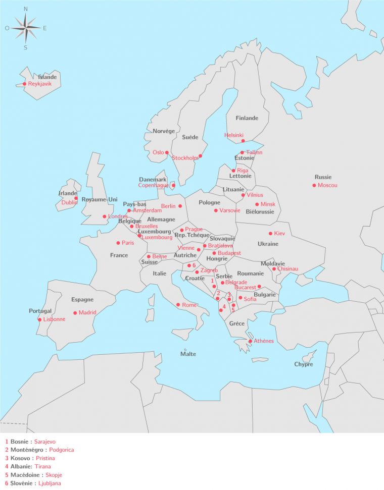 Les Pays Européens Et Leurs Capitales – 3E – Carte à Carte Europe Avec Capitales