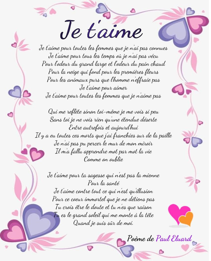 Les Plus Beaux Je T'aime En Poèmes D'amour | Poème D'amour pour Texte Maman Je T Aime