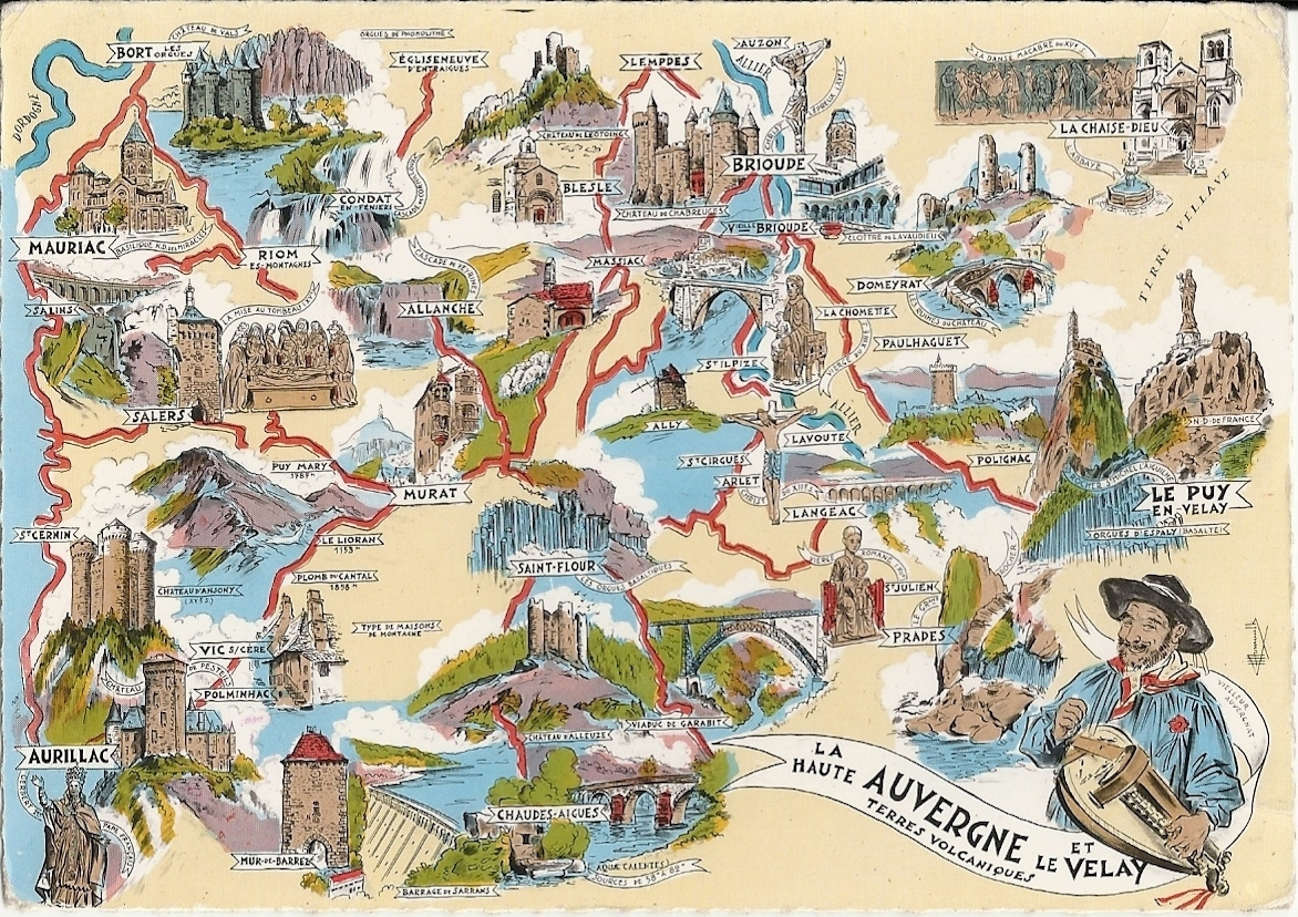 Les Provinces Françaises. Haute Auvergne Et Velay. - Carte serapportantà Carte Anciennes Provinces Françaises