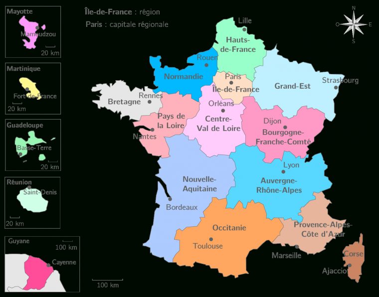 Les Régions Françaises Et Leurs Capitales – 3E – Carte dedans Carte Europe Avec Capitales