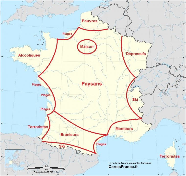 Les Régions Françaises Selon Les Parisiens, Toulousains Ou dedans Carte De France Pour Les Enfants