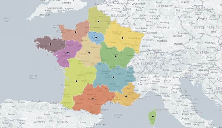 L'ign A Trouvé Le Centre Géographique Des 13 Nouvelles Régions encequiconcerne Nouvelle Carte Des Régions De France