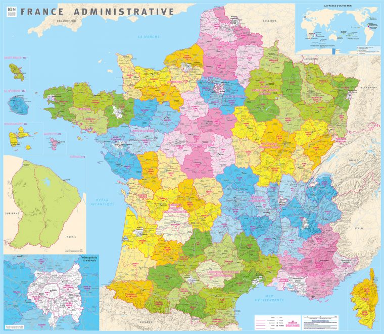 L'ign Publie La Carte Administrative De La France À 13 tout Nouvelle Carte Des Régions De France
