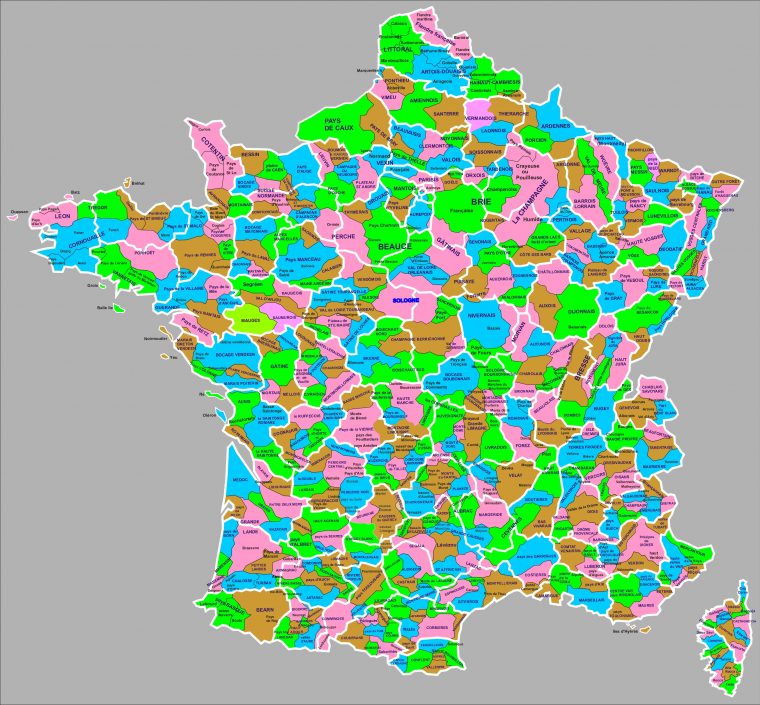Liste Des Régions Naturelles De France — Wikipédia serapportantà Carte De France Avec Département À Imprimer