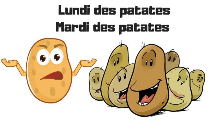 Lundi Des Patates, Mardi Des Patates - serapportantà Chanson De La Patate