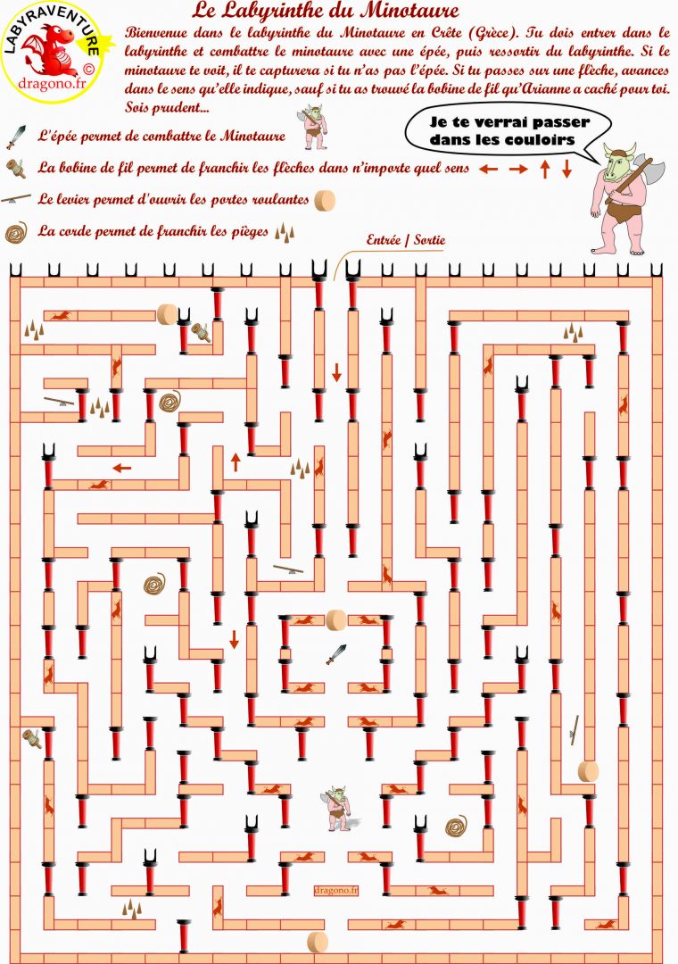 Magnifique Labyrinthe Du Minotaure À Imprimer – Dragono.fr concernant Labyrinthe Difficile