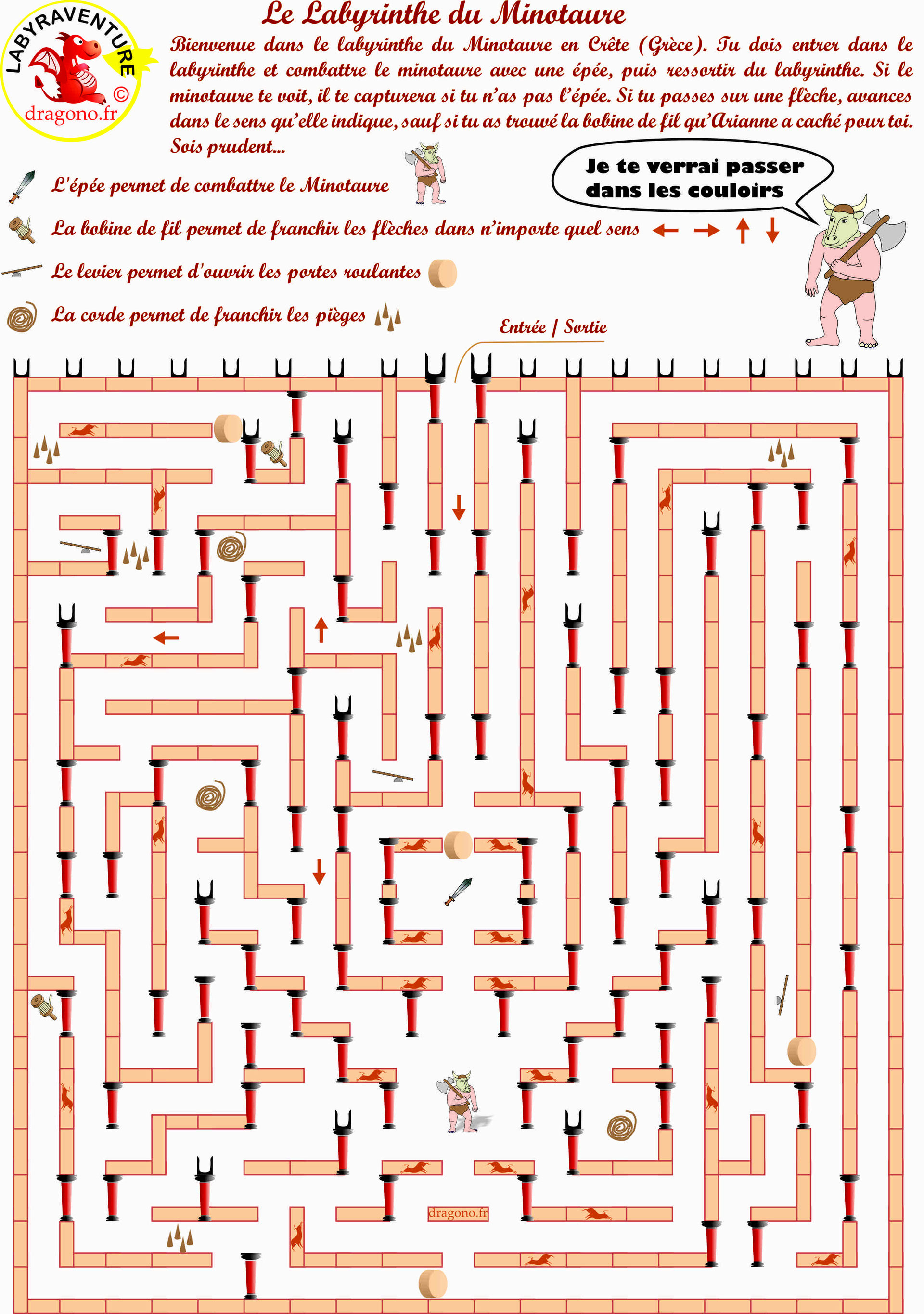 Magnifique Labyrinthe Du Minotaure À Imprimer - Dragono.fr concernant Labyrinthe Difficile