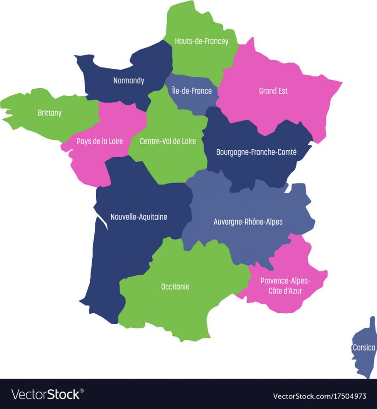 Map Of France Divided Into 13 Administrative destiné Nouvelle Region France