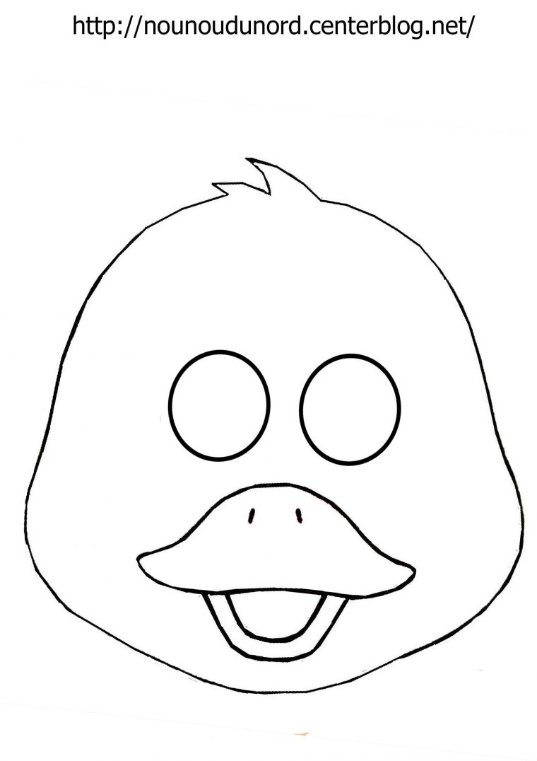 Masque Poussin À Imprimer Dessiné Par Nounoudunord destiné Masque Canard À Imprimer