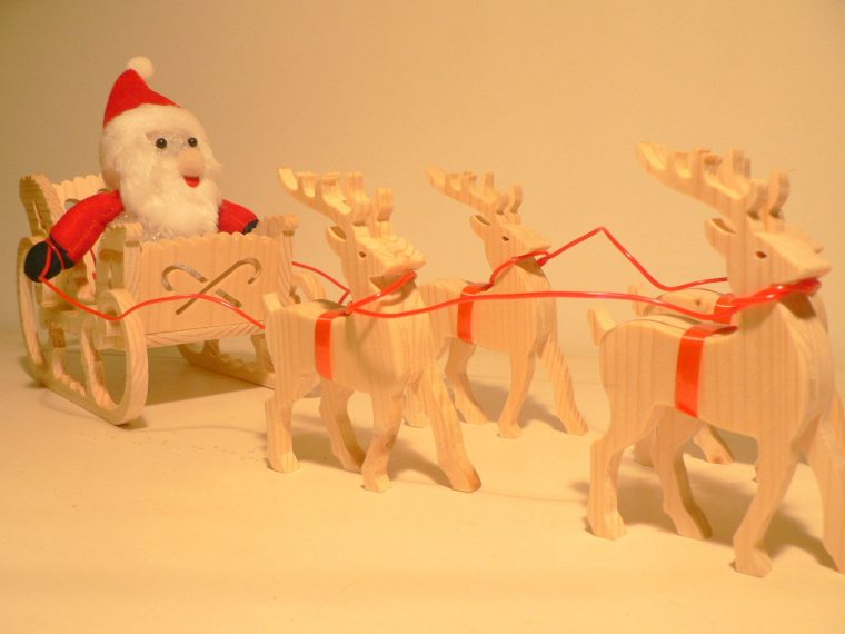 Mdf En Bois Noël Le Traîneau Du Père Noël Noël Décoration pour Image De Traineau Du Pere Noel