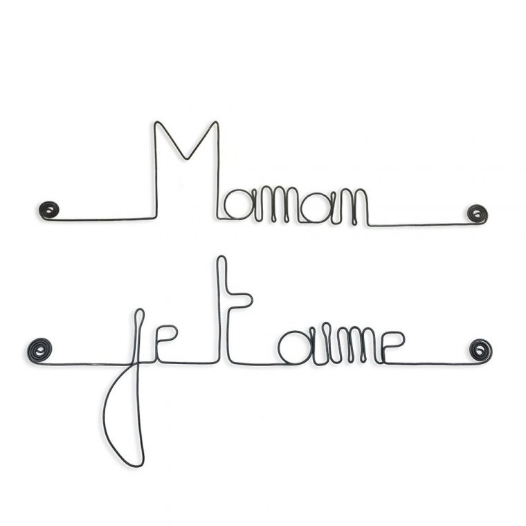 Message Simple En Fil De Fer " Maman Je T'aime " – À Punaiser – Bijoux De  Mur – Bijouxdemur dedans Texte Maman Je T Aime