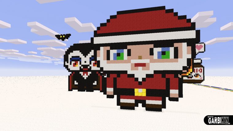 Minecraft Pixel Art – How To Make Kawaii Santa Claus serapportantà Pixel Art Pere Noel