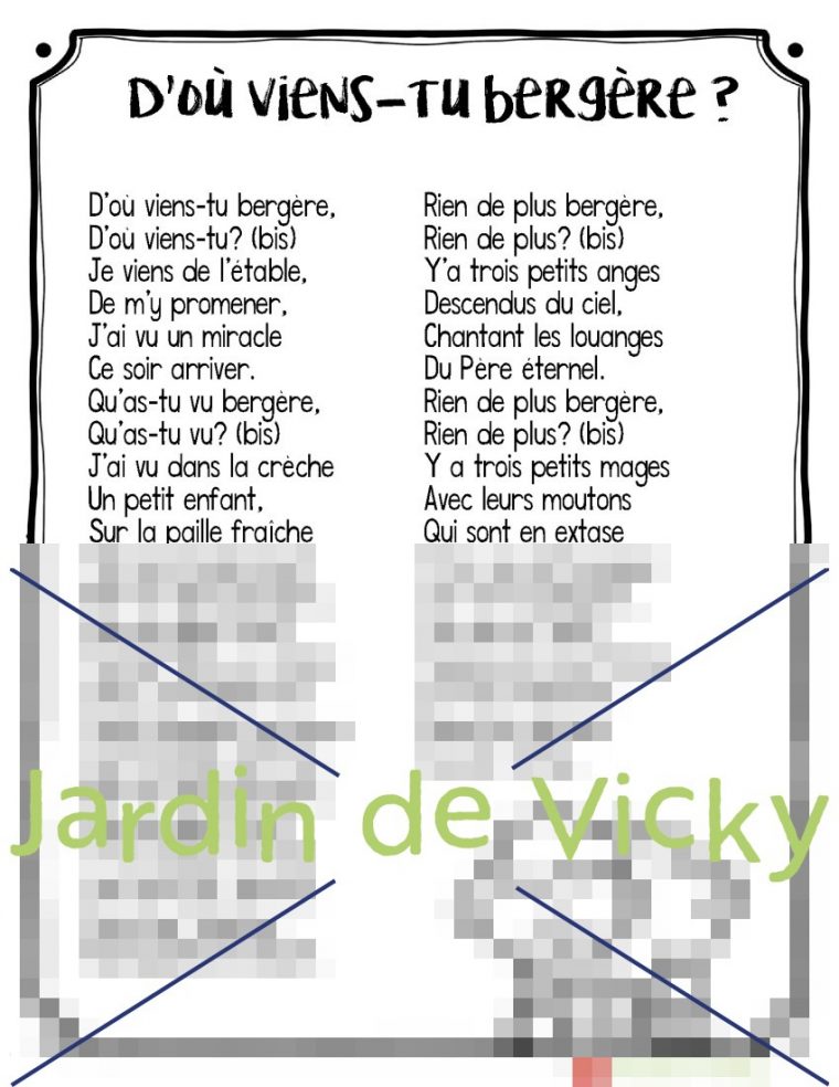 Mon Cahier De Chansons De Noël | Jardin De Vicky encequiconcerne L As Tu Vu Paroles
