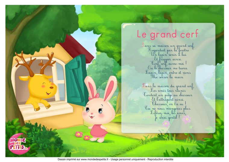 Monde Des Petits – Le Grand Cerf – Les Titounis destiné Chanson Enfant Lapin
