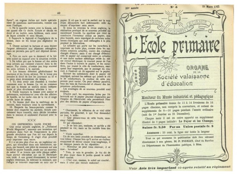 No 05 L'ecole Primaire, 15 Mars 1911 By Résonances, Mensuel à Mars De Maurice Careme A Imprimer