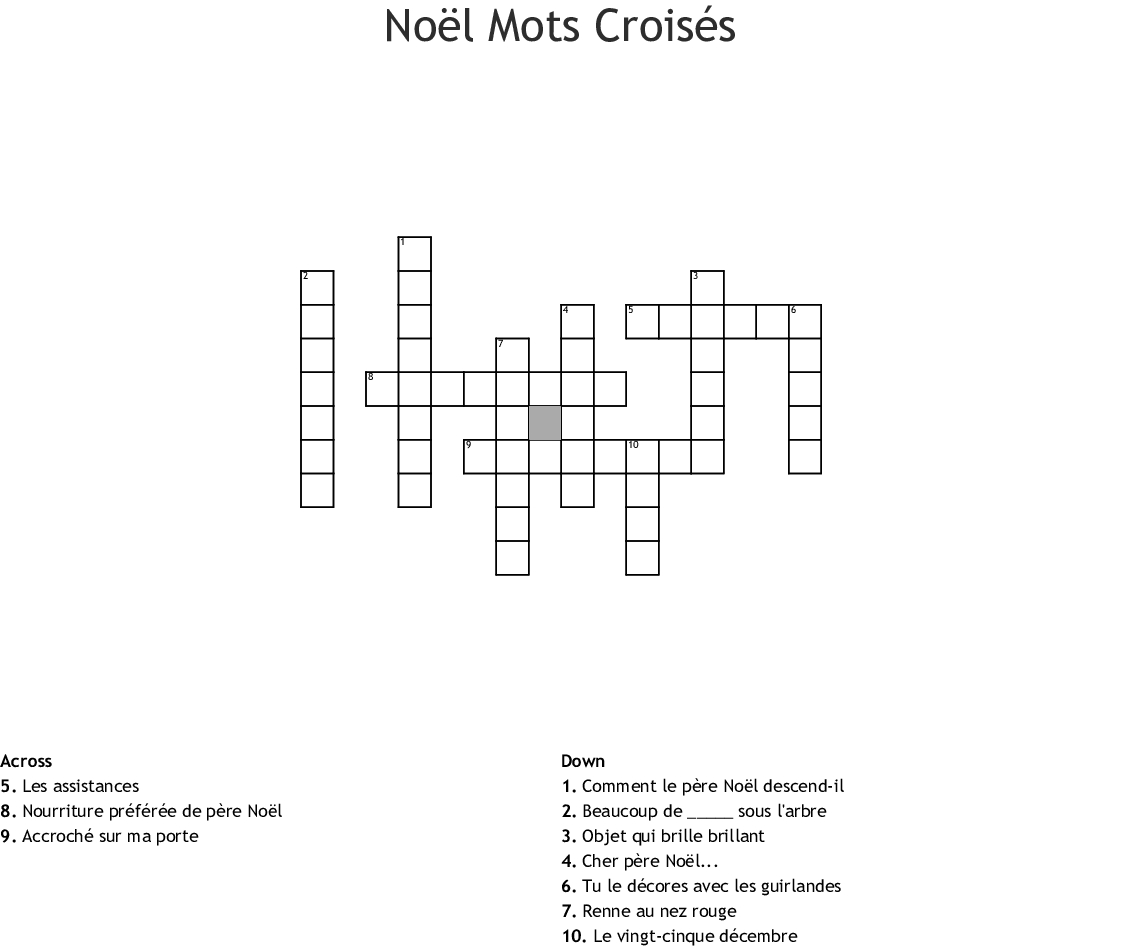 Noël Mots Croisés Crossword - Wordmint dedans Mots Croisés Noel