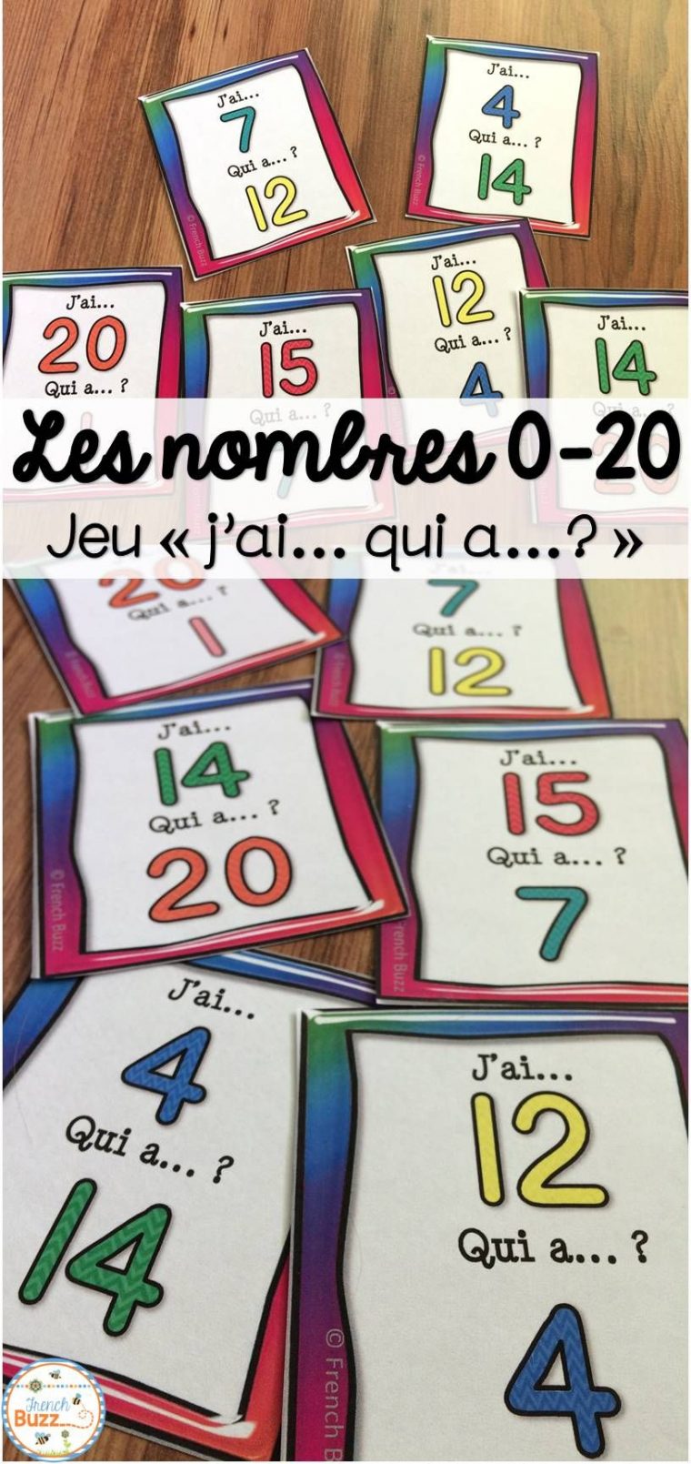 Nombres 0-20 – Jeu "j'ai Qui A?" – French Numbers concernant Les Nombres De 0 À 20