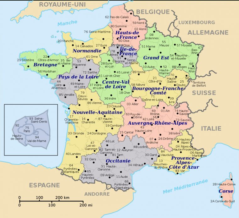 Numérotation Des Départements Français — Wikipédia tout Carte Numero Departement