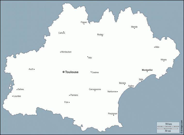Occitanie Carte Géographique Gratuite, Carte Géographique dedans Carte Des Régions Vierge Occitanie Carte Géographique Gratuite, Carte Géographique dedans Carte Des Régions Vierge