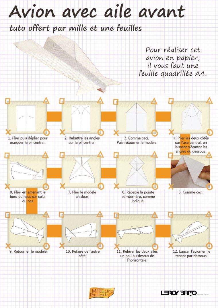 Origami Avion En Papier Avec Aile Avant – Mille Et Une Feuilles dedans Origami Canard