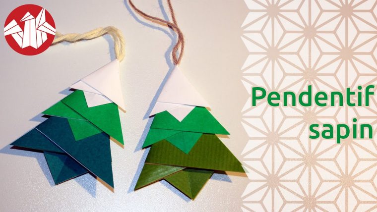 Origami Déco De Noël – Pendentif Sapin – Christmas Tree Pendant [Senbazuru] destiné Origami Sapin De Noel