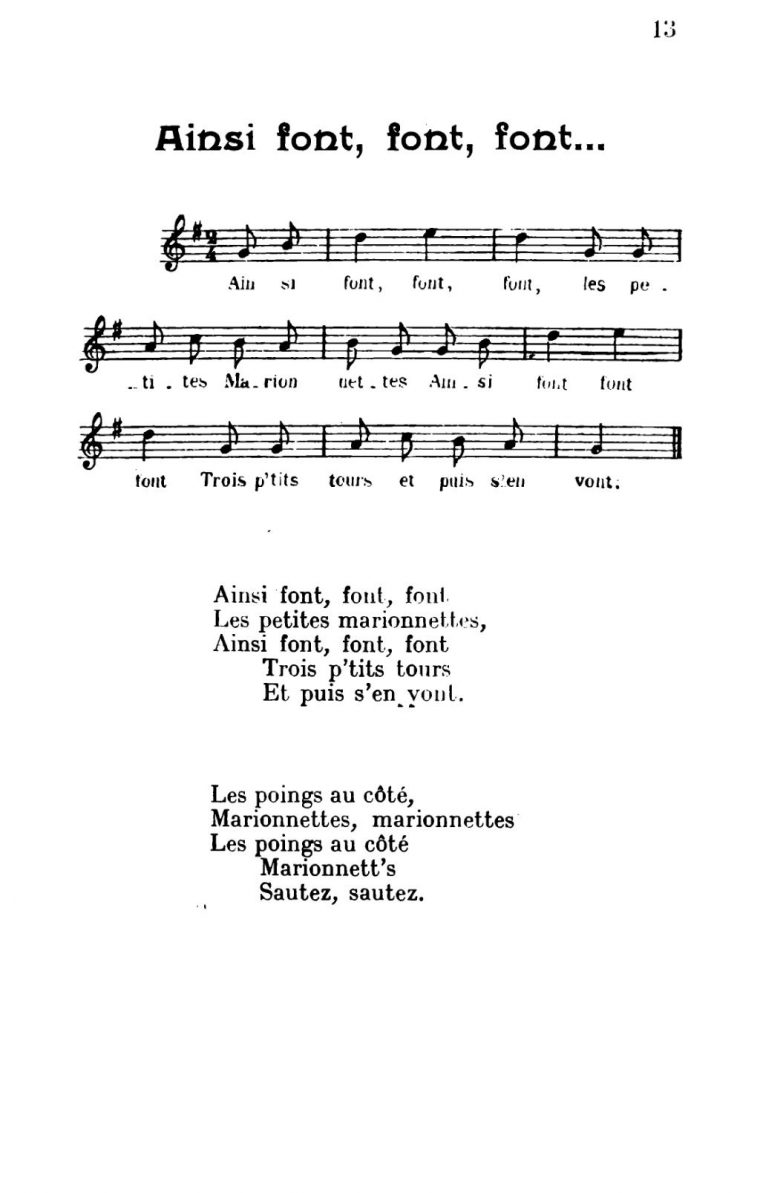Page:chansons Populaires Enfantines.djvu/17 – Wikisource pour Les Petites Marionnettes Chanson