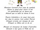 Paroles D'une Chanson Sur Le Thème Du Carnaval : Monsieur destiné Chanson A Imprimer