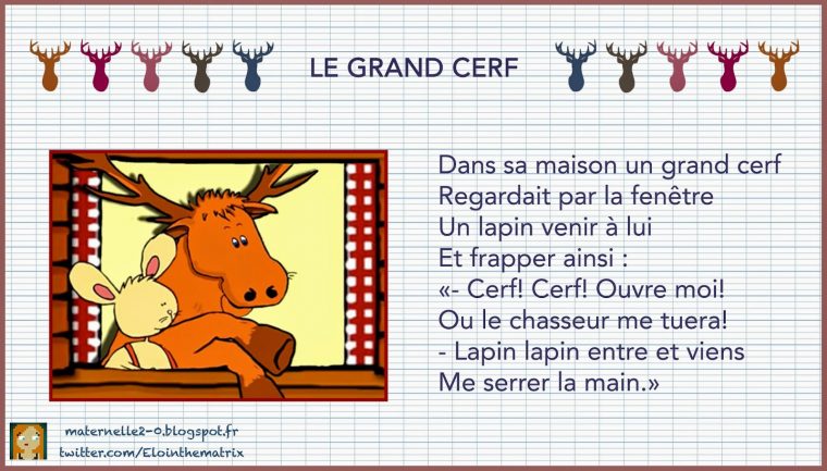 Paroles – Le Grand Cerf tout Chanson Du Cerf Et Du Lapin