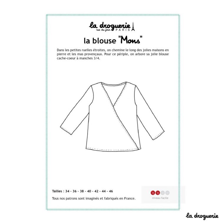 Patron De La Blouse Cache-Coeur "mons" | Patron De Couture serapportantà Patron De Maison En Papier A Imprimer
