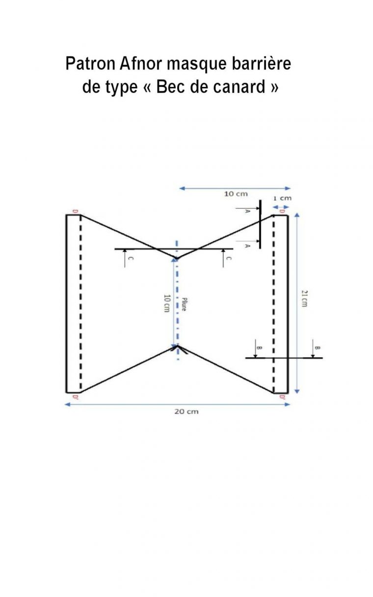 Patron D'un Masque Barrière Type "bec De Canard" Publié Par serapportantà Masque Canard À Imprimer