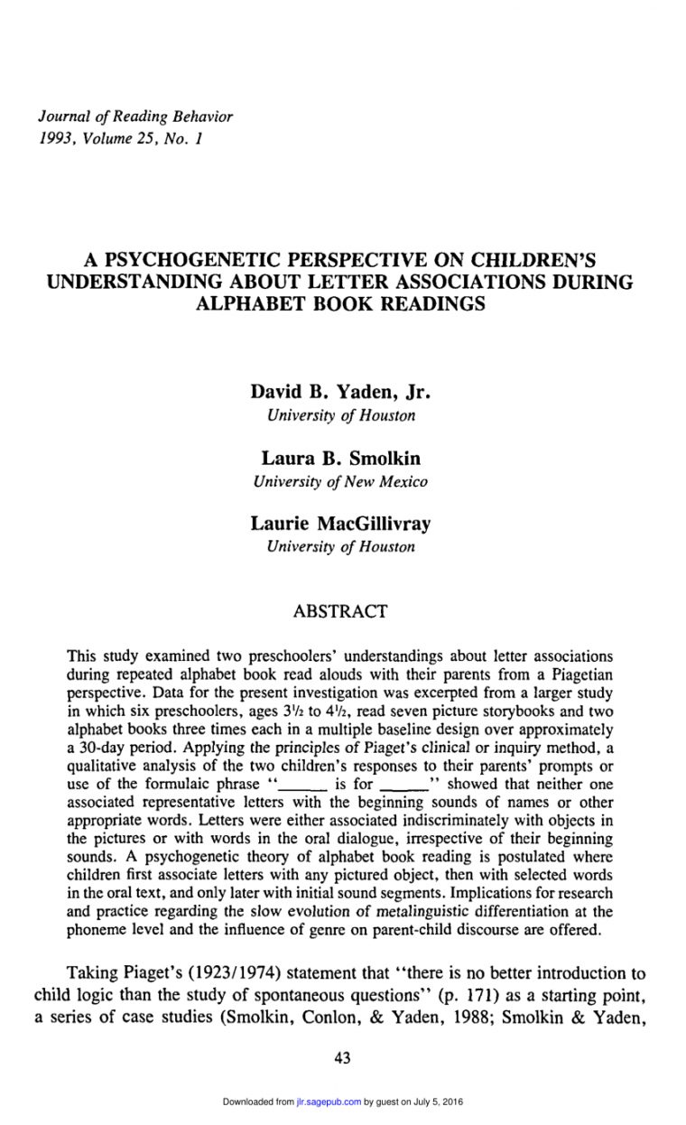 Pdf) A Psychogenetic Perspective On Children's Understanding tout Point À Relier Alphabet