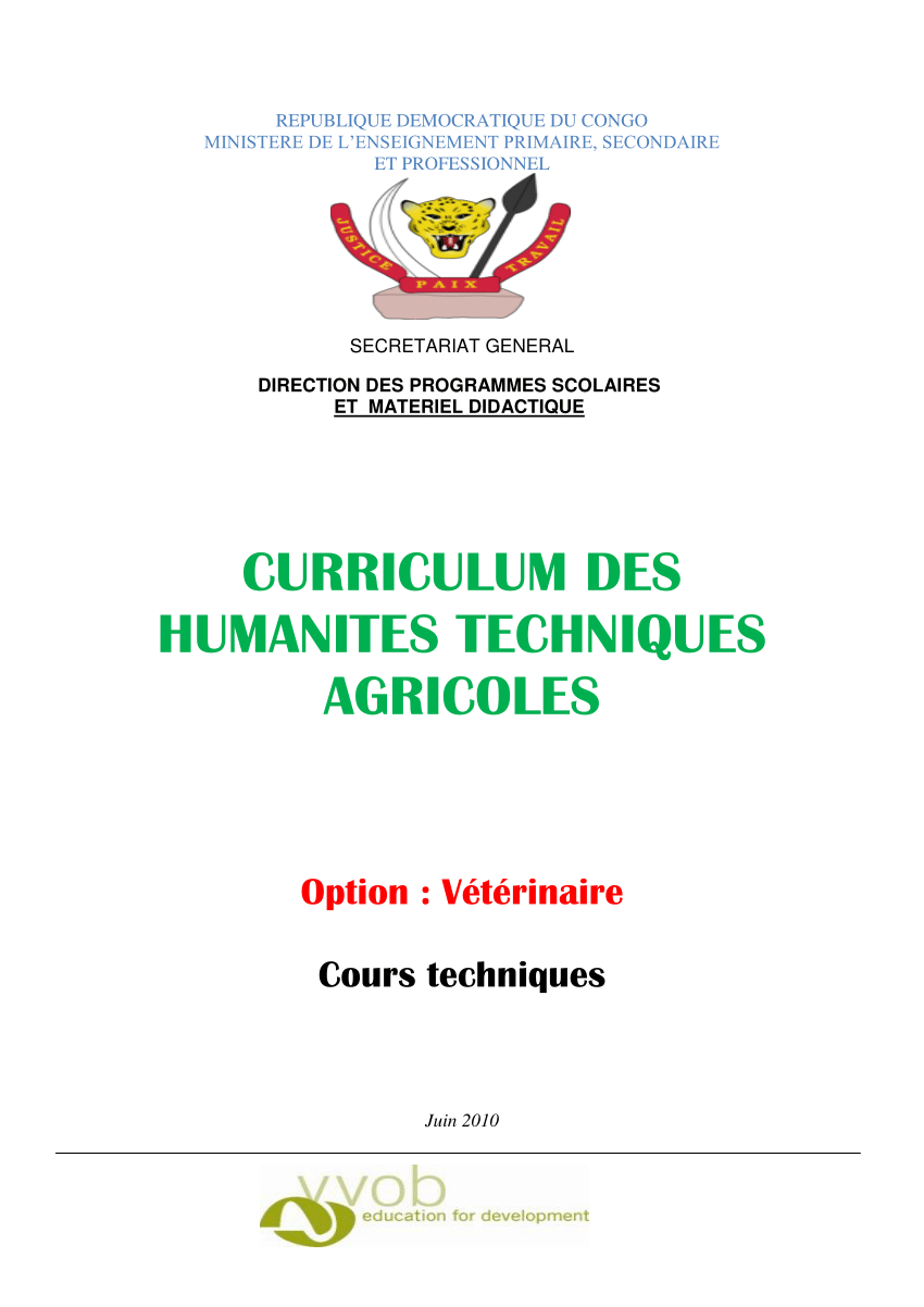 Pdf) Curriculum Des Humanités Techniques Agricoles Option avec Leçon Respiration Cm1