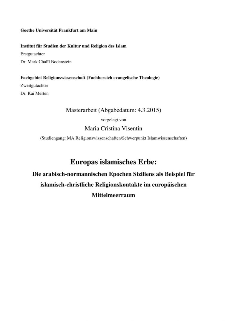 Pdf) Europas Islamisches Erbe: Die Arabisch-Normannischen destiné Toujours Rien Gs